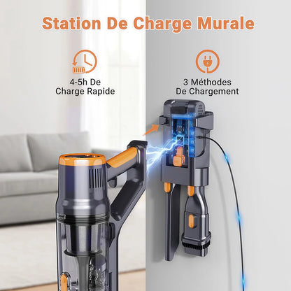 Blossom DSV112A 550W Cordless Vacuum Cleaner, 45000Pa Powerful Suction, 55 Mins Runtime, Touchscreen Stick Vacuum for Pet Hair & Carpet