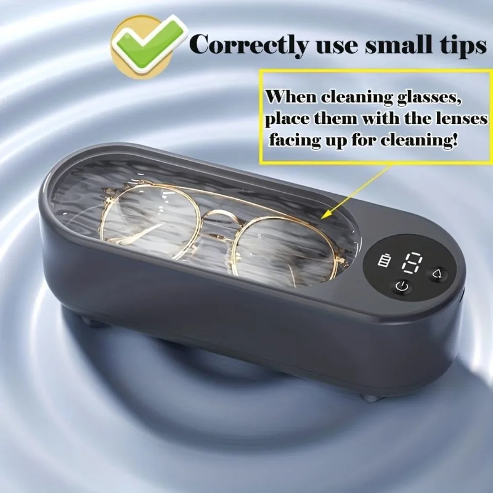 Ultrasonic Cleaner,Portable Sonic Cleaning Machine with Digital Timer,Household Cleaner for Eyeglasses,Jewelry,Rings,Dentures,Watches