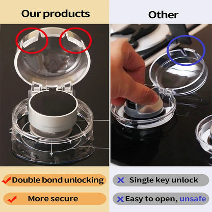 2/5 Pcs Stove Knob Covers Child Safety Plastic Kitchen Safety Guards Universal Gas Oven Lock Protectors Home Cookware Security