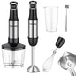 6 in 1 Handheld hand Immersion Blender - Stainless Steel Stick Blender with 5 Speed, Chopper, Whisk And Milk Frother