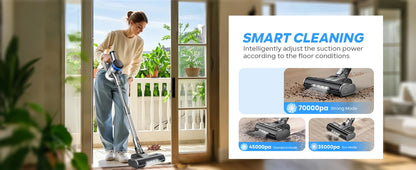 Inse S9X cordless vacuum cleaner, 70KPa, 1 L dust cup, light display battery, for animal hair, Carpet