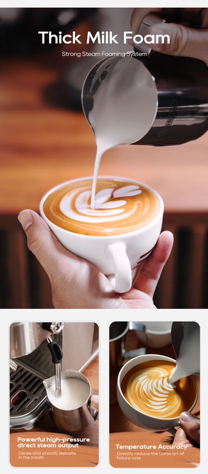 HiBREW 20Bar Semi Automatic Espresso Coffee Machine Temperature Adjustable Cold/Hot Super Slim Coffee Maker Cappuccino H10B