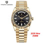 New PAGANI DESIGN 2026 watch, moon phase, luxury, gold, quartz, sport man, VK63, waterproof, sapphire glasses, anti-reflective, wristwatch, luminous ceramic glasses, stainless steel