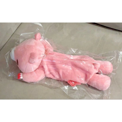 Y2K Bloody Bear Knitted Pencil Case Pink Bear Crochet Makeup Bag Gothic Aesthetic Stationery Pouch Harajuku School Supplies