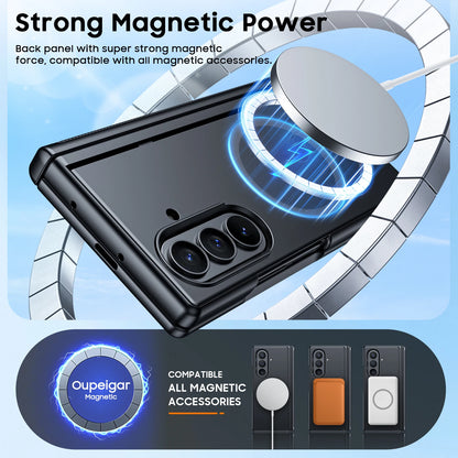 Fit for Magsafe,Hinge Protection,Screen Protector,Built-in Hidden Kickstand,Slim Shockproof Phone Case for Galaxy Z Fold 7-Black