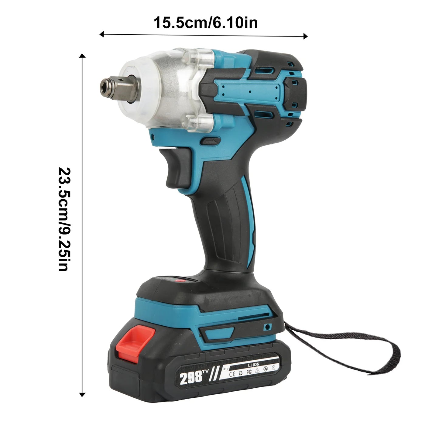 Brushless Electric Impact Wrench  260-280Nm Torque Wrench Cordless Drill Screwdriver Impact Frequency 0–3200/min Max Torque for Construction, Home Maintenance and Woodworking