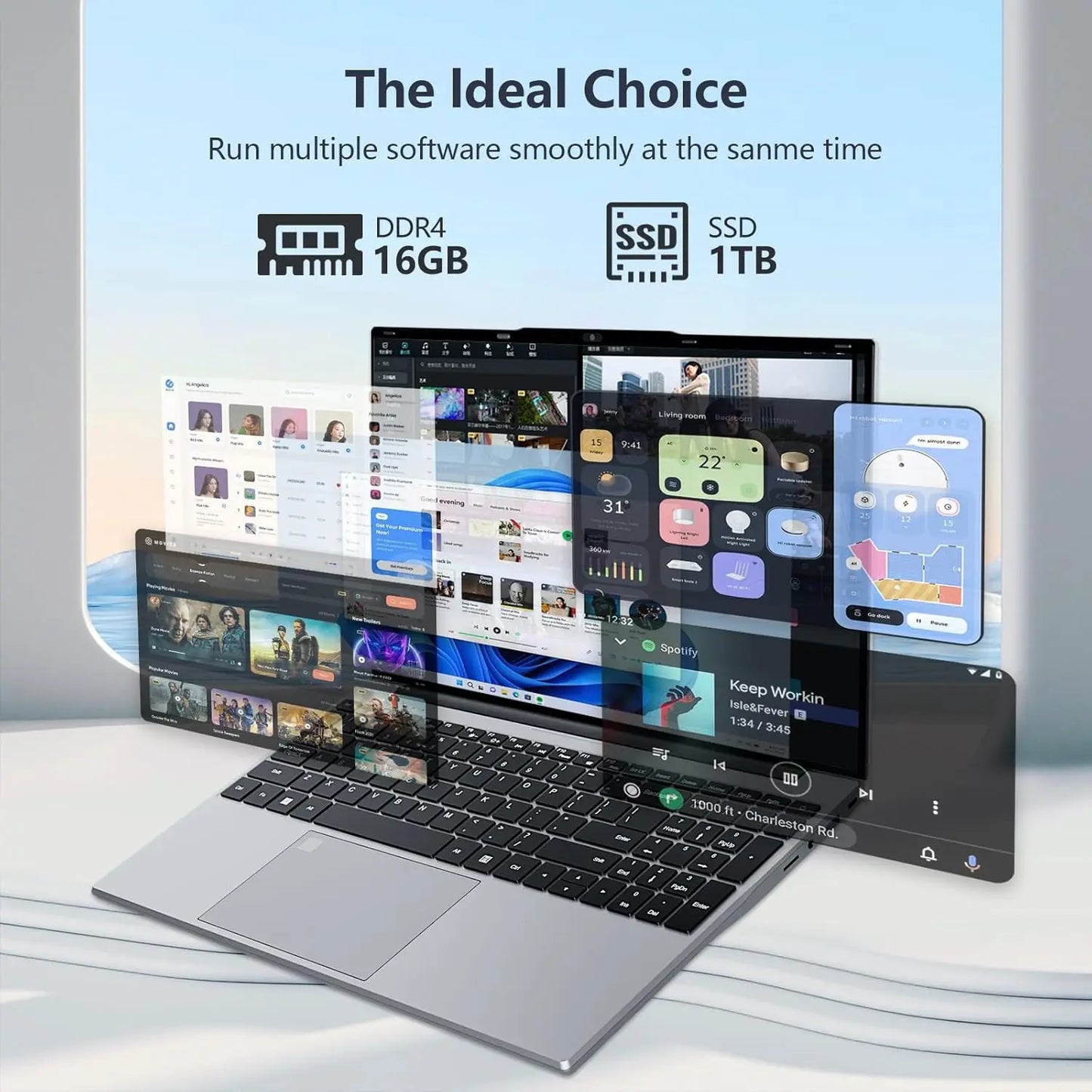 15.6 inch Laptop Computer Intel Core i9-9900 Windows 11 16GB RAM 1TB 2TB SSD Notebook PC Backlight Fingerprint Office Study Gaming Laptops