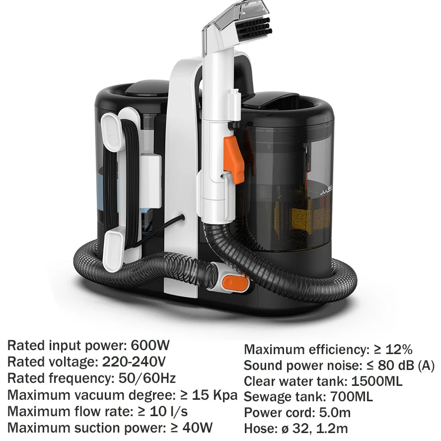 Spot Cleaner Handheld Carpet Cleaner for Sofa Curtain Pet Hair Spray Suction Integrated Machine Clean Machine