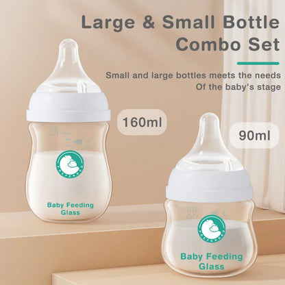 TOP Sale Baby Bottles Newborn Wide-caliber Nursing Glass Bottles Anti-flatulence Milk Feeding Bottles Infant 0-3 Month BPA Free