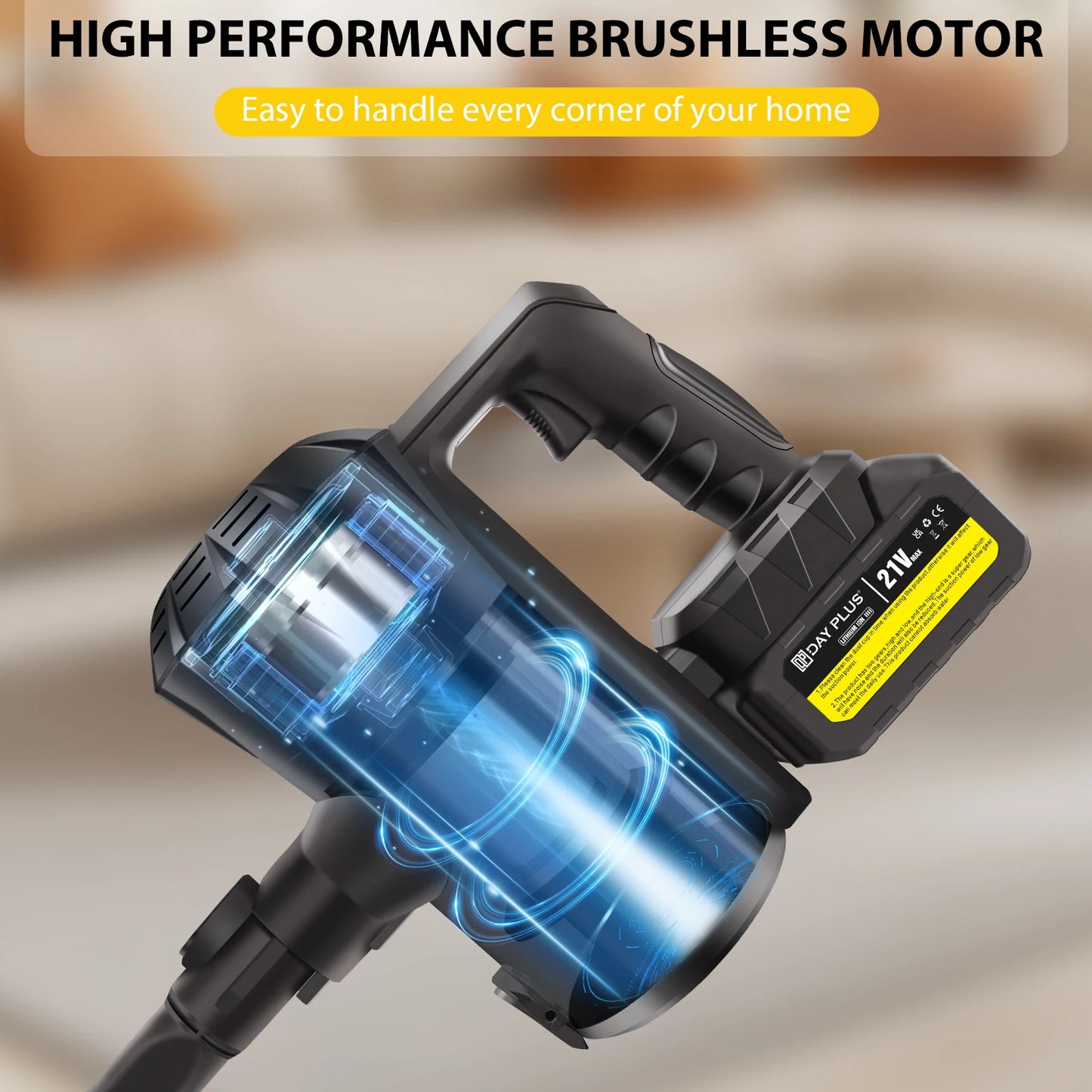 Cordless Handheld Vacuum Cleaner, Wireless Household Vac with 2 Batteries, Lightweight for Car, Home, Pet Hair – Grey
