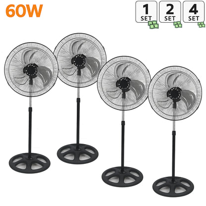 80W Silent Standing Fan with 3 Speeds and Oscillating Function, Diameter 45cm, Temperature Range 5 to 42 Degrees, Ce and Rohs Certified, Powerful and Efficient
