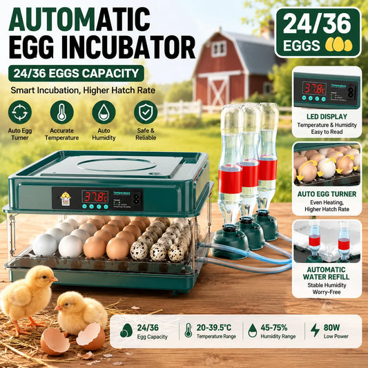 220V Mini Digital Egg Incubator with Auto Egg Turning, Low Noise Fan & Heat Insulation Cover for Chicken Duck Quail Pigeon Bird Eggs, Farm & Educational Hatching Machine