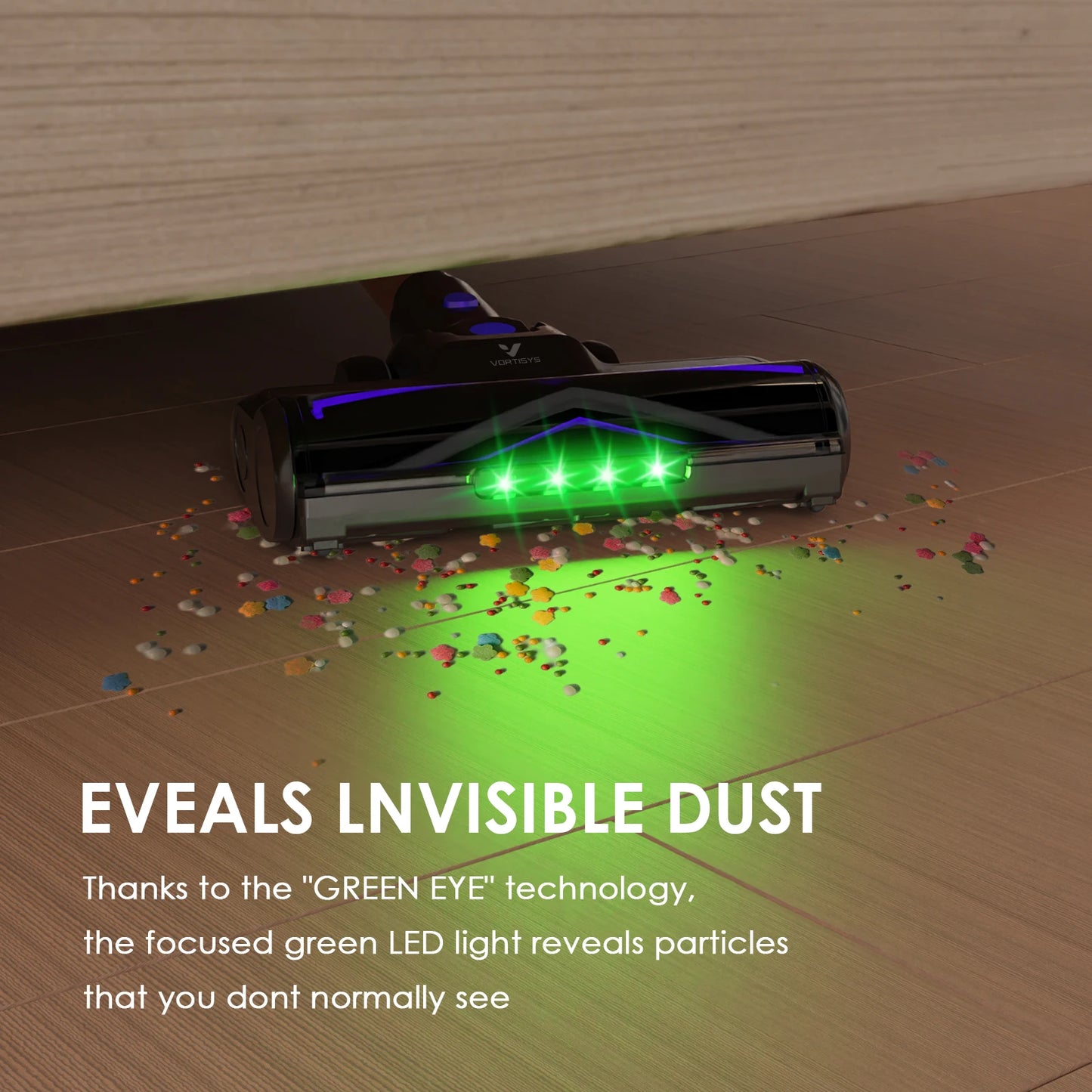 Cordless Vacuum Cleaner 70KPA/500W, Stick Vacuum Cleaner with LED Display, Anti-Tangle Brush, 1.3L Dust Cup, 3-Mode Suction, 5-Layer Filtration, for Pet Hair/Carpets/Hard Floors/Car