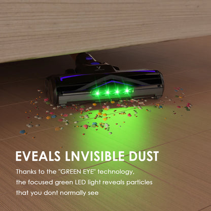 Cordless Vacuum Cleaner 70KPA/500W, Stick Vacuum Cleaner with LED Display, Anti-Tangle Brush, 1.3L Dust Cup, 3-Mode Suction, 5-Layer Filtration, for Pet Hair/Carpets/Hard Floors/Car