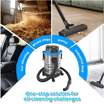 3 in 1 Wet Dry Vacuum Cleaner 20L Capacity Bagless Cylinder Vacuum with Blower Function for Home Workshop Floor Dust Extractor
