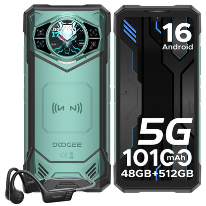 DOOGEE S200 X Android 16 5G Rugged Phone Gemini AI 48GB(12+36) 512GB 120Hz 1.32" AMOLED Rear Display 10100mAh Battery 100MP NEW