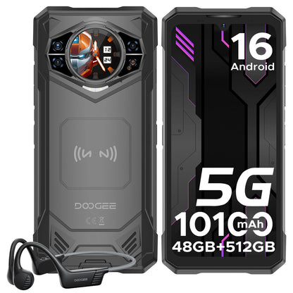 DOOGEE S200 X Android 16 5G Rugged Phone Gemini AI 48GB(12+36) 512GB 120Hz 1.32" AMOLED Rear Display 10100mAh Battery 100MP NEW