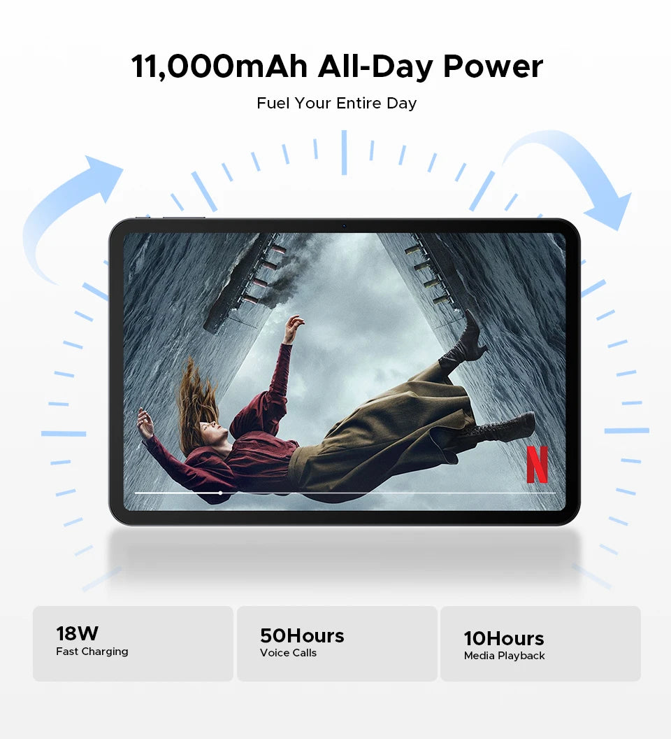DOOGEE Tab G6 Max Tablet Android 16 32GB+256GGB 13.4'' 90Hz Display 11000mAh Battery 7.7mm Ultra-thin UNISOC T7280 Widevine L1