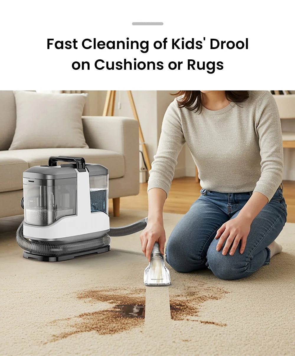 MAMNV C3 Portable Fabric Cleaner 13000Pa Suction 500W Brush Motor 1.5m Flexible Hose 1000ml Clean & 500ml Waste Tanks Lightweight & Quiet Multi-Purpose Upholstery Cleaner for Sofa/Carpet/ Mattress/Car
