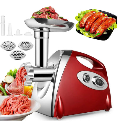 2800W Electric Meat Grinder Stainless Steel Multifunction Vegetable Sausage Processor Slicer Chopper Mincer Baby Food Processor