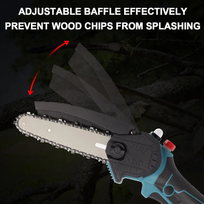 21V Cordless Mini Chainsaw, Upgraded 8-Inch Portable Electric Chainsaw with 2 Rechargeable Batteries, 2 Chainsaw Chains, 20,000 Rpm, Portable Wood Cutter for Garden Tree Pruning.