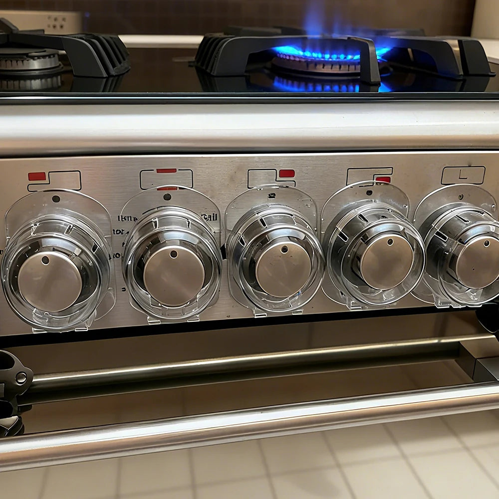 2/5 Pcs Stove Knob Covers Child Safety Plastic Kitchen Safety Guards Universal Gas Oven Lock Protectors Home Cookware Security