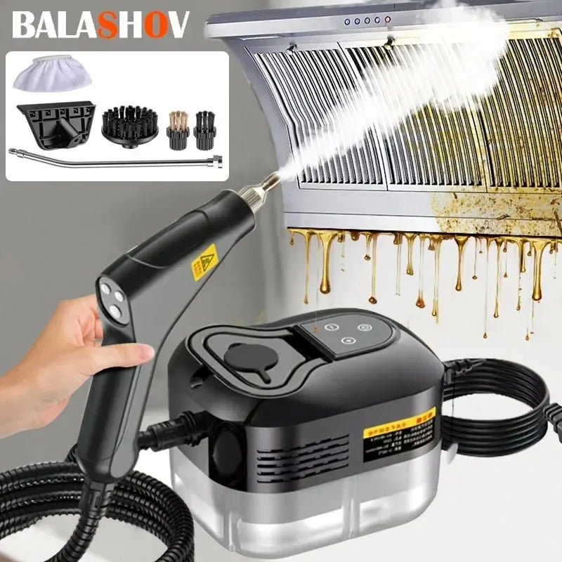 2500W High Pressure Steam Cleaner High Temperature Washing Machine for Home Air Conditioner Kitchen Hood Car Floor Cleaning Use, Basic Mechanical 1600W