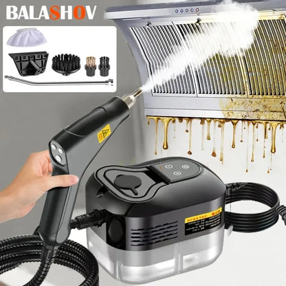 2500W High Pressure Steam Cleaner High Temperature Washing Machine for Home Air Conditioner Kitchen Hood Car Floor Cleaning Use, Basic Mechanical 1600W