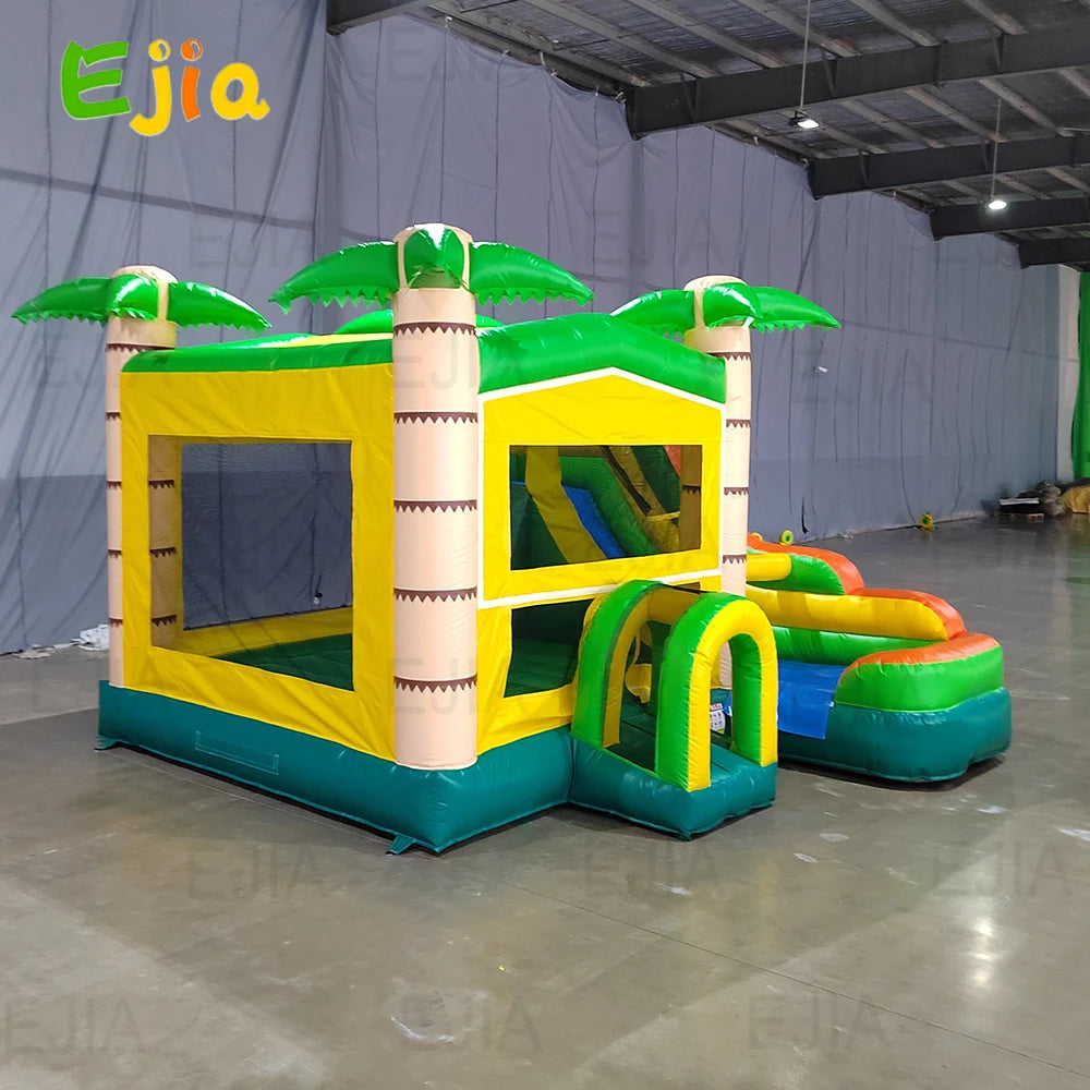 5.8m Inflatable Jungle Bounce House & Slide – Commercial Grade Pink  Combo Bouncy Castle  for Kids Ultimate Fun  Outdoor Events