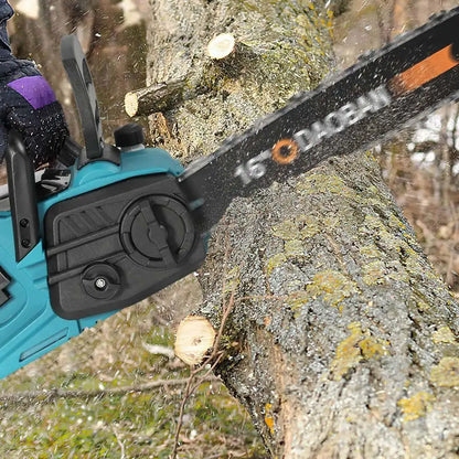 3500W Brushless 16" Cordless Chainsaw, Handheld Wood Cutting Garden Saw Compatible with Makita 18V Lithium Batteries, Dual 21V Battery Powered Electric Logging Pruner with Auto Oiler