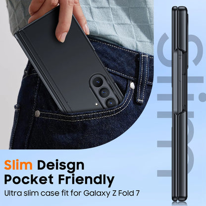 Fit for Magsafe,Hinge Protection,Screen Protector,Built-in Hidden Kickstand,Slim Shockproof Phone Case for Galaxy Z Fold 7-Black