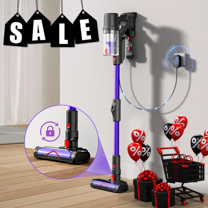 Blossom DSV112A Cordless Vacuum Cleaner 50000Pa 550W,180° Foldable Tube Touchscreen Stick Vacuum,55 Mins Runtime Anti-Tangle Roller Brush HEPA Filtration LED Light Wireless Vacuum for Pet Hair Hard Floor Carpet