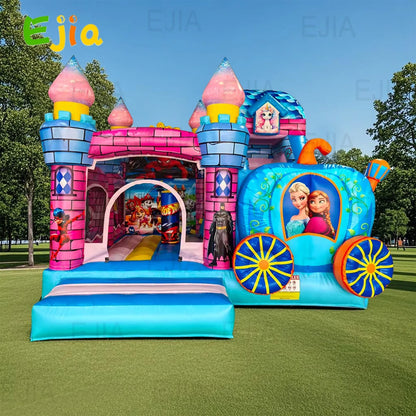 Commerical Colorful Princess Girls Theme  Inflatable Bounce House Trampoline Combo Jumping Castle Combo Slide House For Party