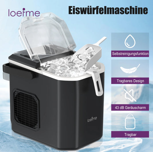 LOEFME 1.2L Ice Cube Machine 12kg/24h Ice Cube Ice Machine For Home 9pcs In 6 Min Professional Ice Machine Scoop