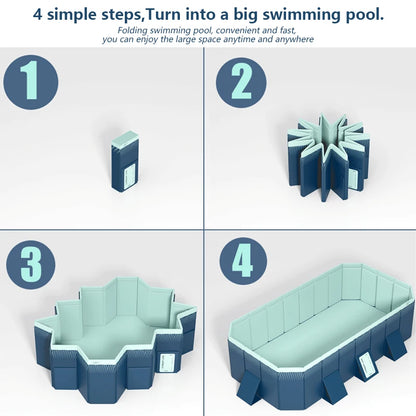 2.53m Portable Non-Inflatable Outdoor Pools Large Foldable Swimming Pool for Family Kids Adults Pets Water Play