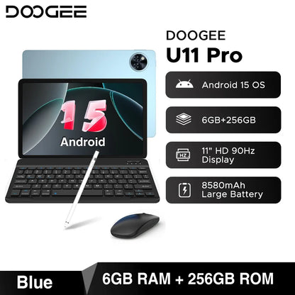 Global Version DOOGEE U11 Pro Android 16 Tablet 30GB(6+24) 256GB 11" HD 90Hz Display 8580mAh Battery Unisoc T7200 Widevine L1