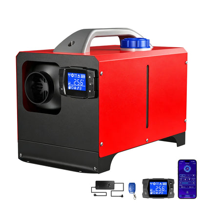 2026 Upgrade Mudiro 8KW Diesel Air Heater Auto High Altitude Mode&Smart LCD Panel Bluetooth APP + Remote Control Dual Wireless Auto Start‑Stop 4‑Language Voice Broadcast 1.5m Extension Cord 12V/24V/240V Adapter Ideal for