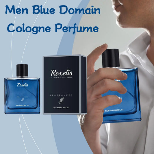 Roxelis 50 ml „Charmig“ odekolono purškiklis vyrams „Blue Domain“ kvapas Ilgai išliekantis kvapas Feromoninis flirto romantiškų pasimatymų parfumas