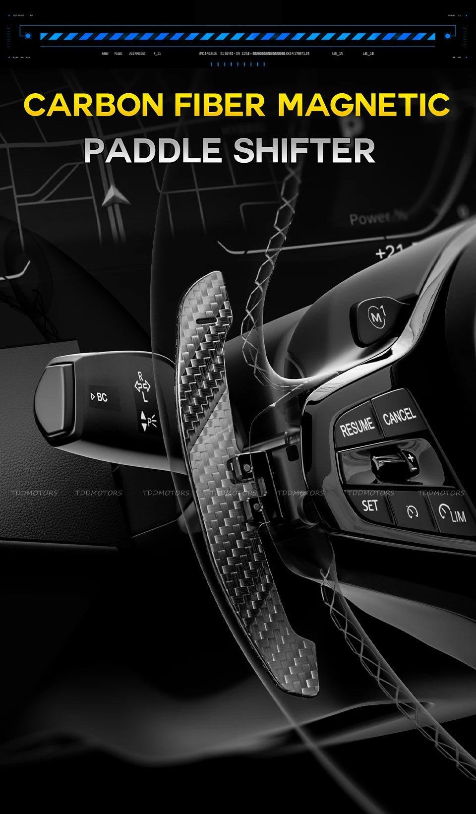 TDD Carbon Fiber Steering Wheel Magnetic Paddle Shifter for Volkswagen Golf 8 MK8 CC GTI R Car Modified Interior