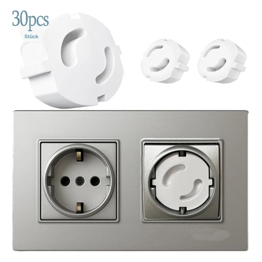 Baby Safe Outlet Cover, Abs Material Without Holes, Non Rotatable, No Need For Film, Suitable For European Schuko Socket Plugs