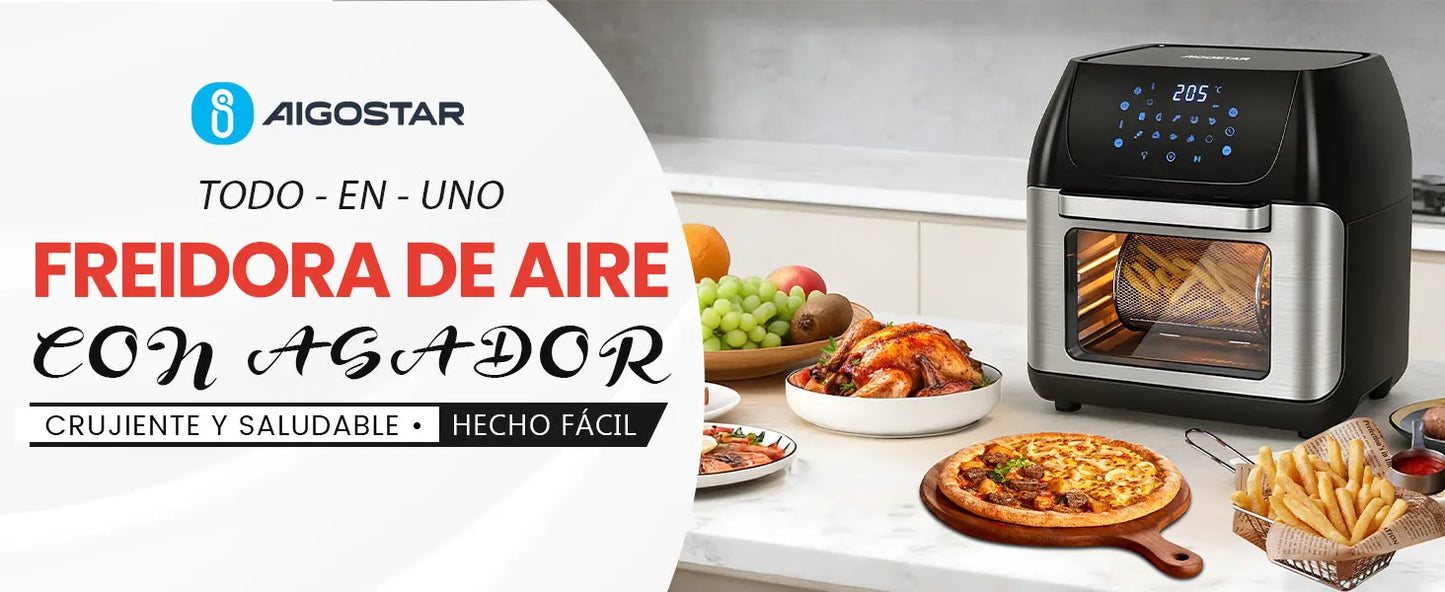 12L Air Fryer, Multifunction Air Oven, 6 Accessories, Dishwasher Safe, Led Touch Screen, Bpa Free, 1500W