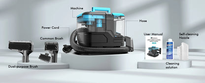 25KPA Washing Vacuum Cleaner, Portable Wired Rug Cleaner, Removable Stain Cleaner with Two Water Tanks, Wet and Dry Vacuum Cleaner