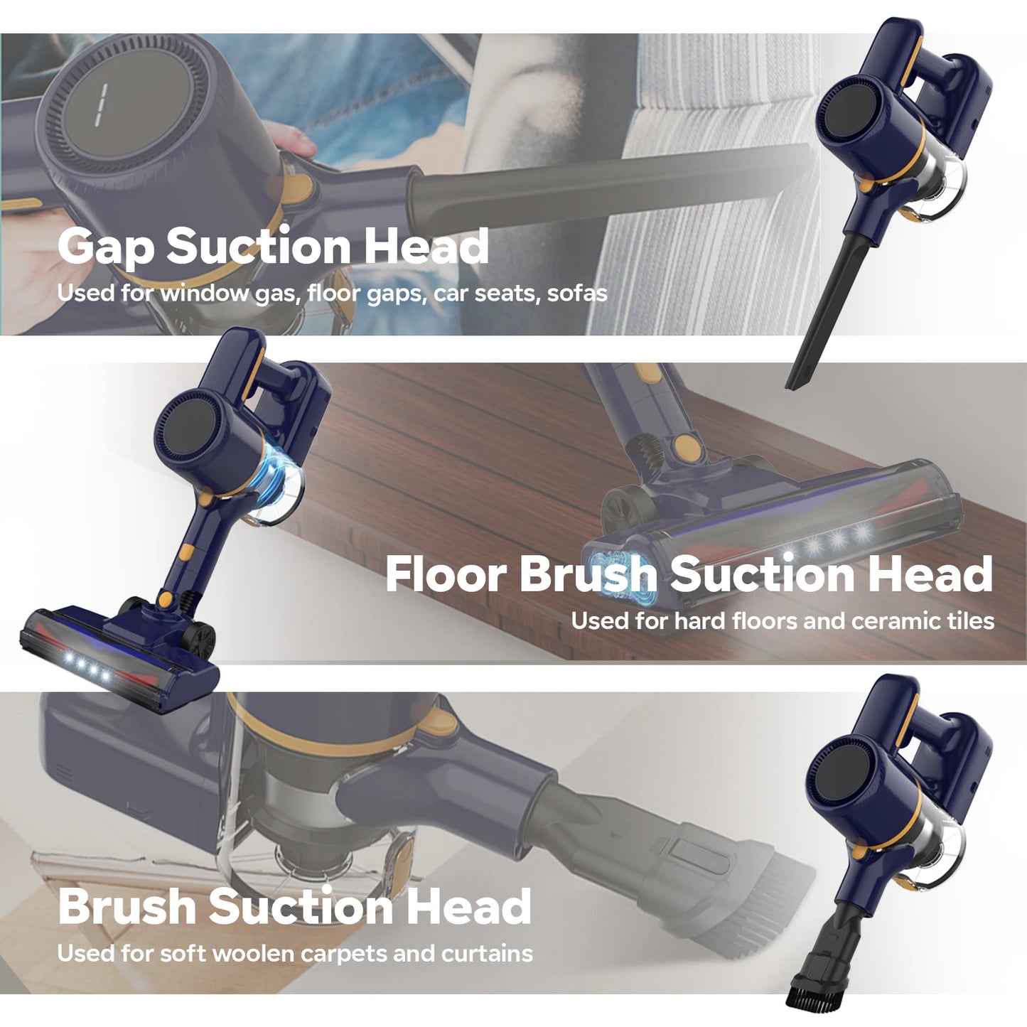 N7 PRO cordless vacuum cleaner-55 kPa powerful, 2 Modes, removable battery, for animal hair, Carpet, hard floors