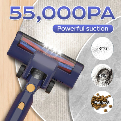 N7 PRO cordless vacuum cleaner-55 kPa powerful, 2 Modes, removable battery, for animal hair, Carpet, hard floors
