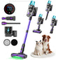 Blossom V20 Cordless Vacuum Cleaner, 650W Brushless Motor, 55KPa Powerful Suction, 65Min Runtime, Green LED Light, for Pet Hair Hardwood Carpet