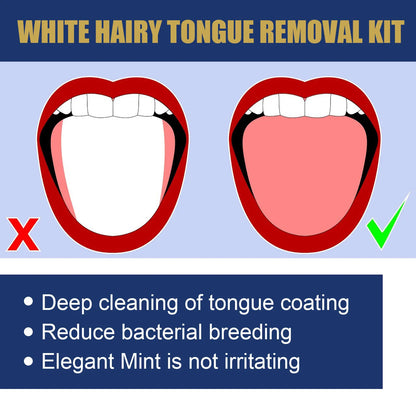 Tongue Clean Paste Set Scraping Artifact Fresh Breath Remove Oral Odor Mouth Cleaner Tongue Coating Removal Gel With Brush 50g