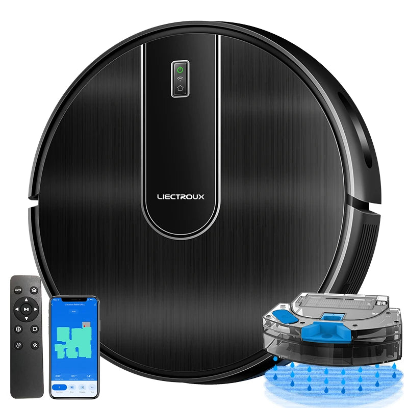 Robot Vacuum Cleaner LIECTROUX N7S-U,Smart Mapping,WiFi App,6KPa,5200MAH ,Brushless Motor,Ideal for Pet Hair