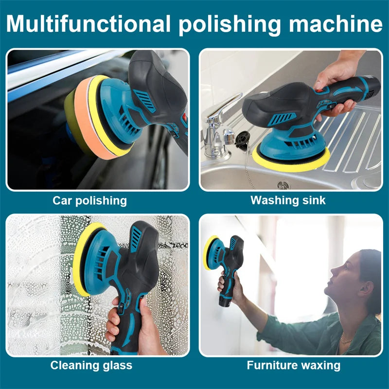 Cordless Car Polisher 6 Gears Electric Auto Polishing Cleaning Metal Waxing Wood Sanding Rust Removal Tool For Makita Battery ﻿