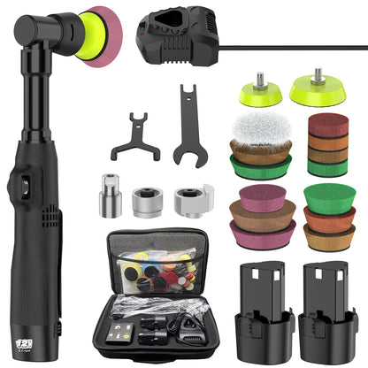 12V Cordless Mini Car Polisher Detailing Wireless Car Polishing Machine 1/1.5/2 Inch Pads Kit For Auto Wax, Adjustable Speed