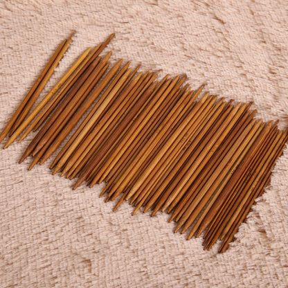 55/110pcs 11Sizes 13cm Bamboo Knitting Needles Crochet Hooks Double Pointed Carbonized Bamboo Needles Sweater Weave Craft